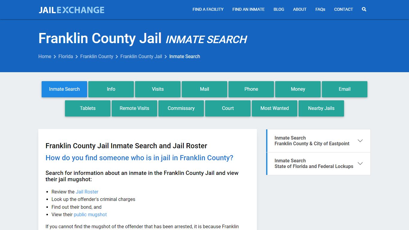Inmate Search: Roster & Mugshots - Franklin County Jail, FL