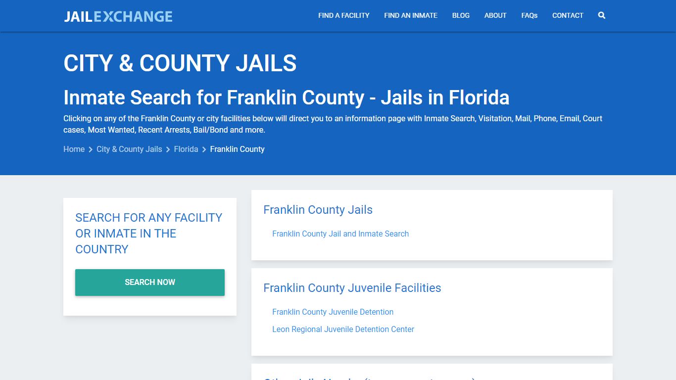 Inmate Search for Franklin County | Jails in Florida - Jail Exchange